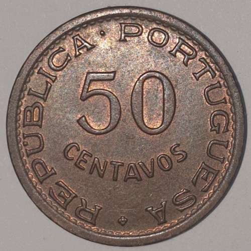 1957 - 50 CENTAVOS COIN - MOZAMBIQUE - (Bronze)